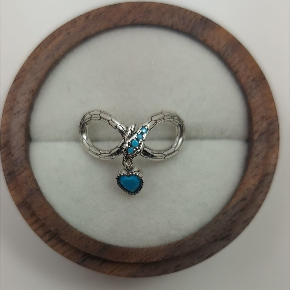 925 Silver Snake Infinity Charm - Picture 4 of 7